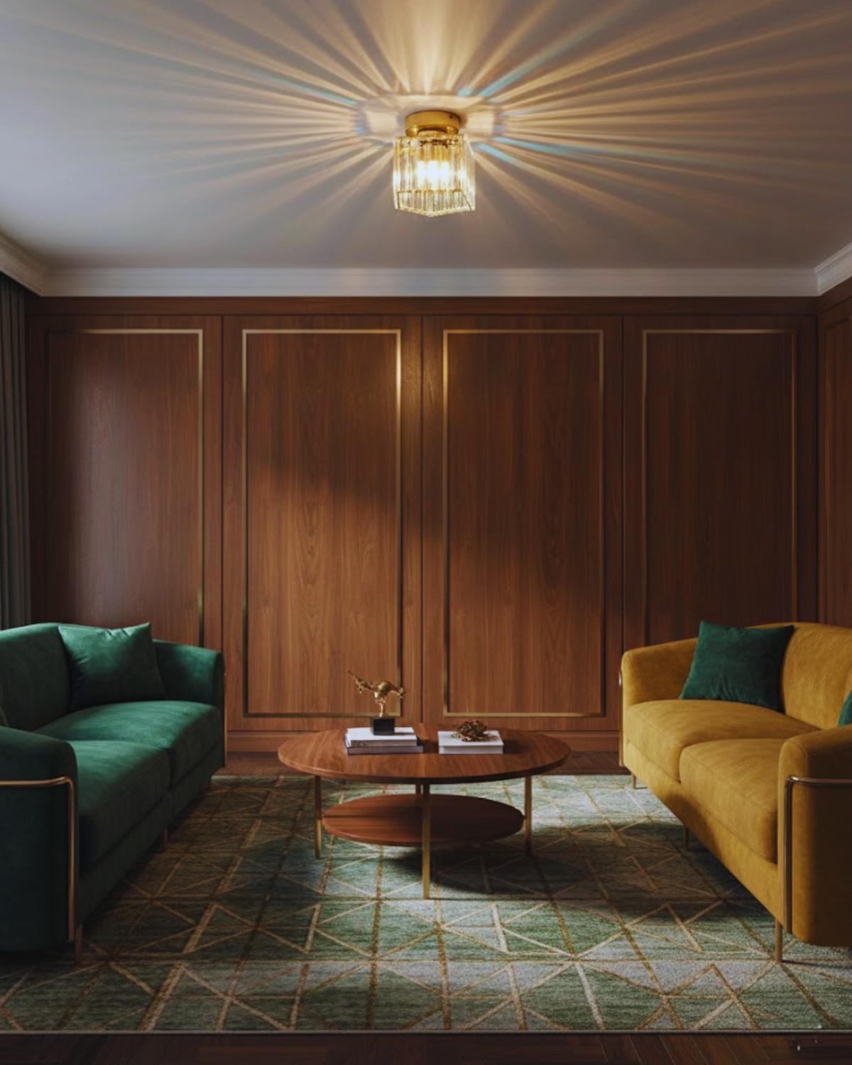 Virenth – La lampada da scrivania classica Prismatique in vetro verde con base dorata