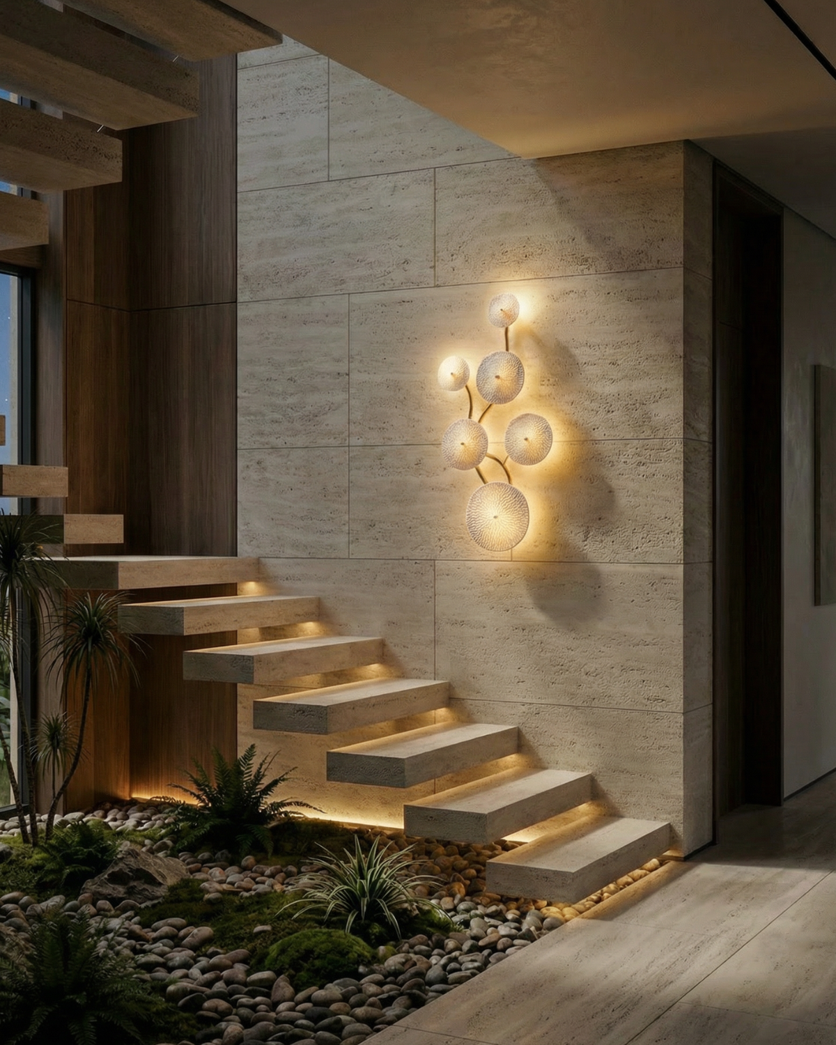 Loturelle – Lámpara de pared minimalista con pétalos escultóricos