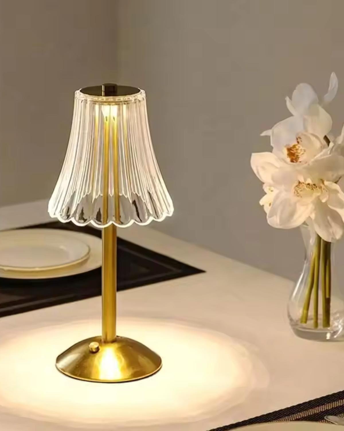 Glyntara – Lampada da Tavolo Ricaricabile con Tre Colori di Luce Regolabili