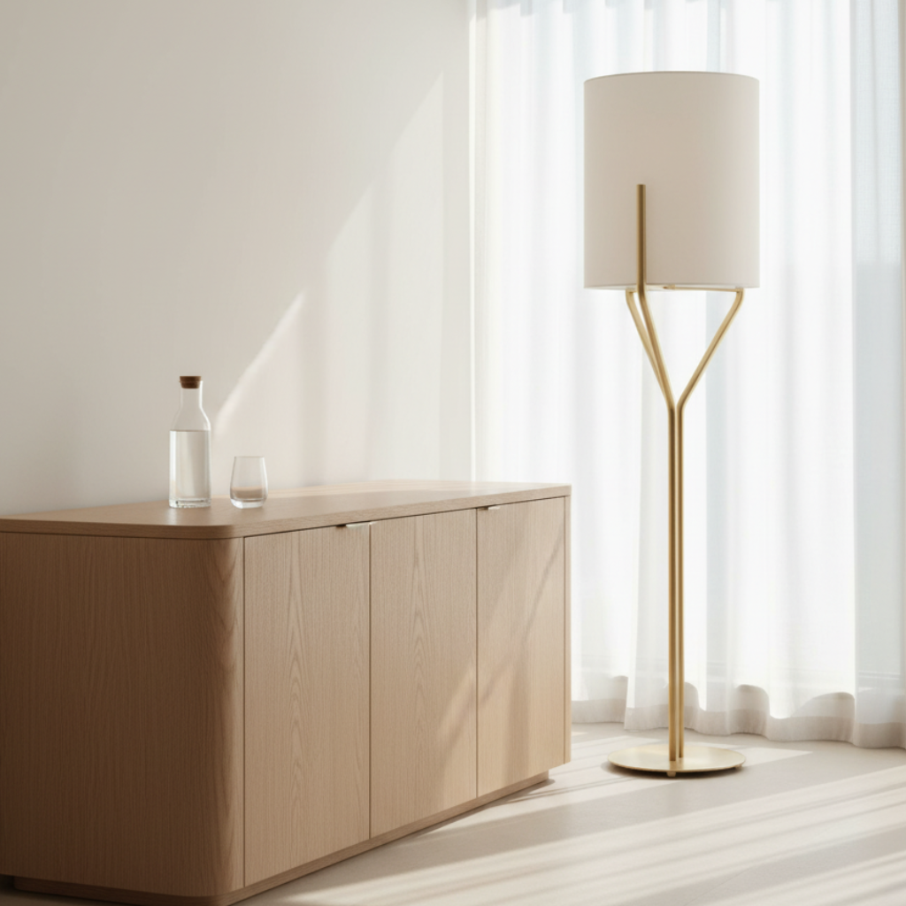 Sylvorae - Elegáns modern réz állólámpa nappali világításhoz