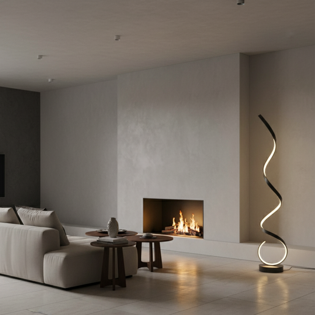 Spiravax - Modern, fényerőszabályozható LED csigalámpa nappaliba