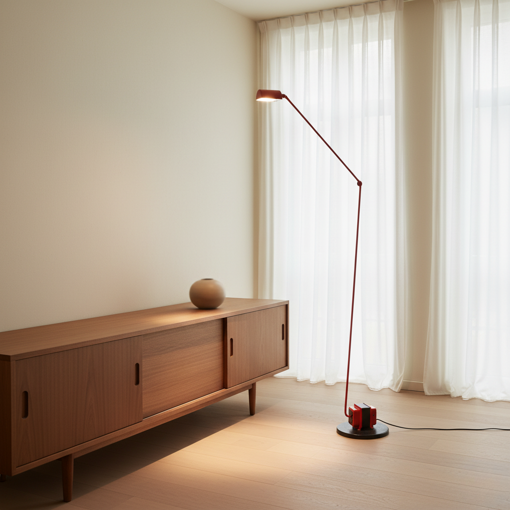 Draxien – Moderne justerbar sort gulvlampe