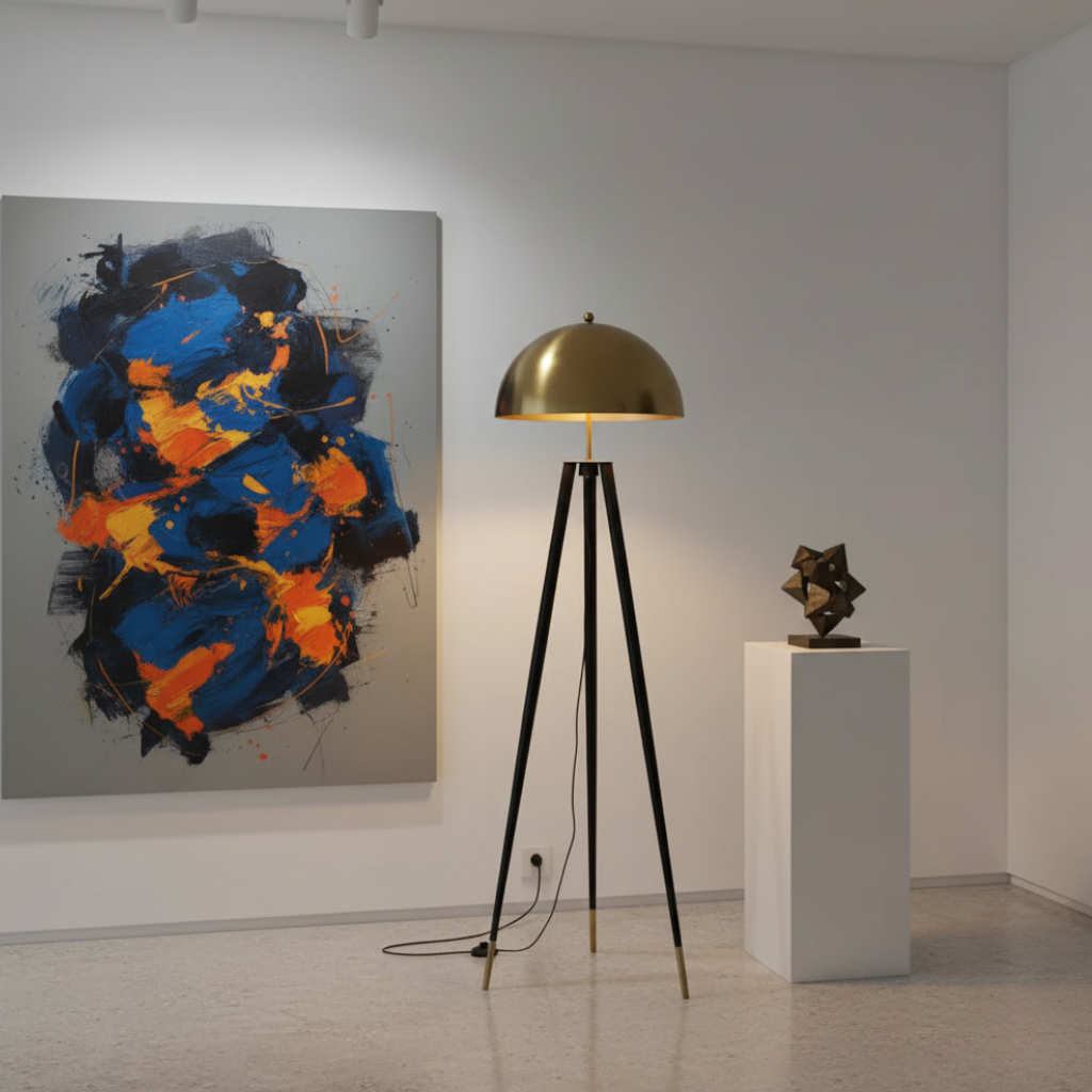 Virellor – Lampe sur pied élégante à trépied doré