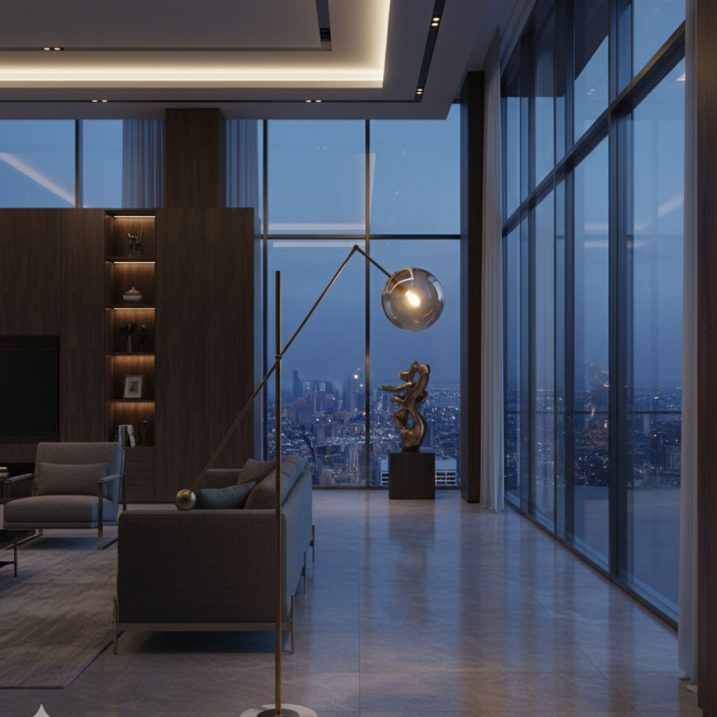 Equinari - Elegáns Arany Íves Állólámpa Modern Nappali Díszítéséhez