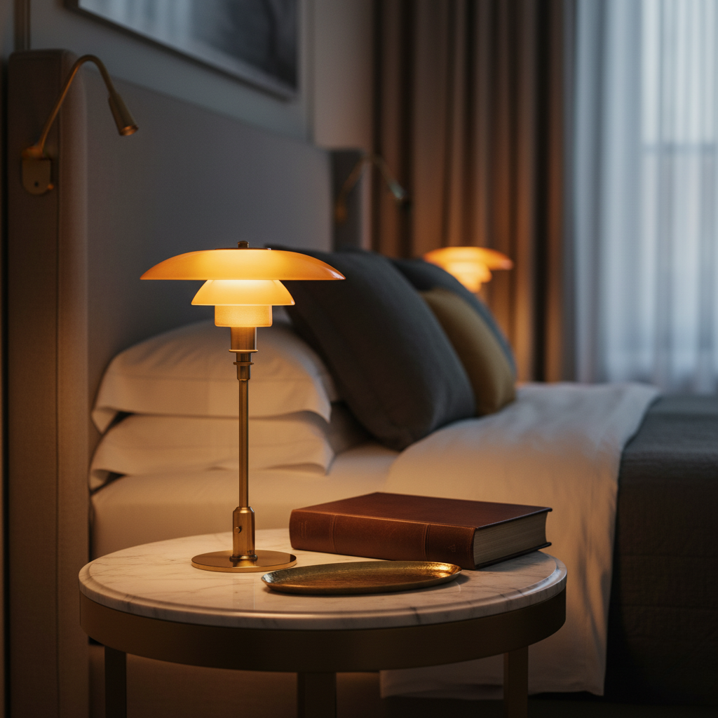 Solviane - Lampada da tavolo in vetro scandinava con illuminazione LED minimalista
