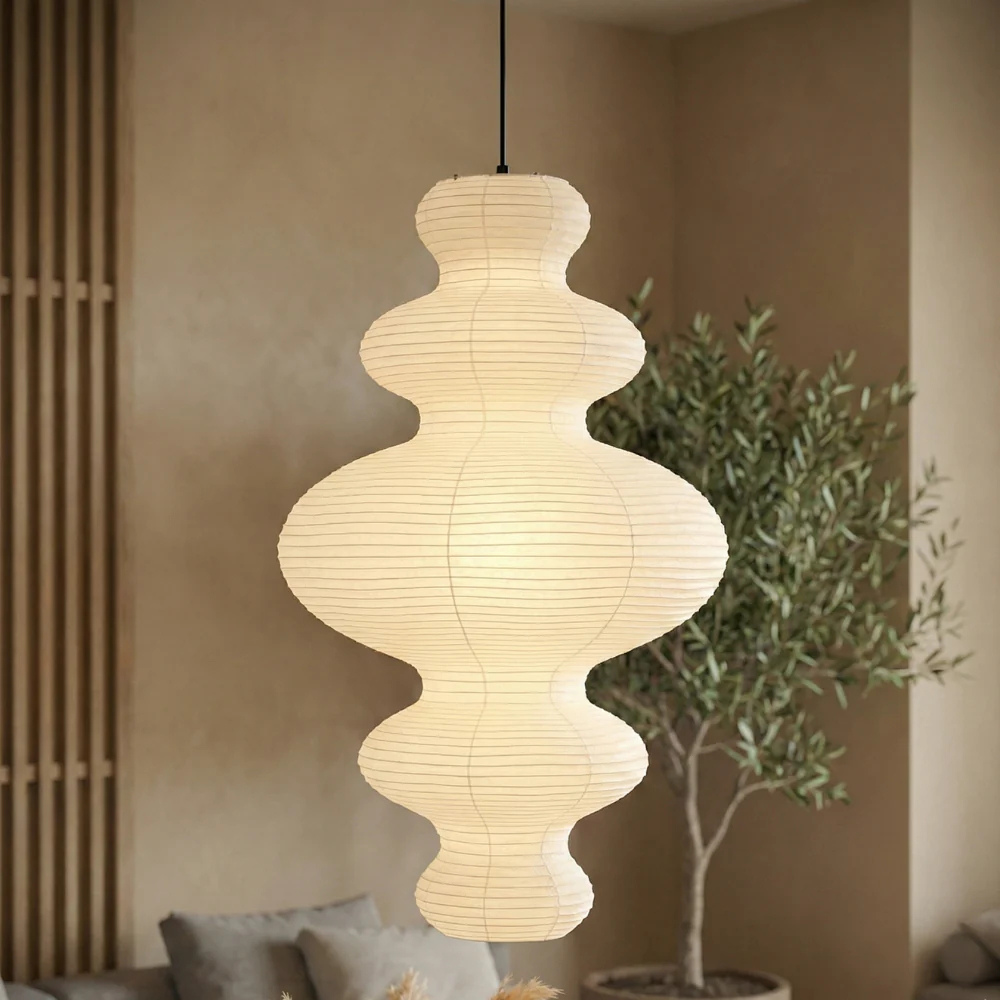 Akaria - Suspension artisanale en papier de riz pour éclairage de cuisine