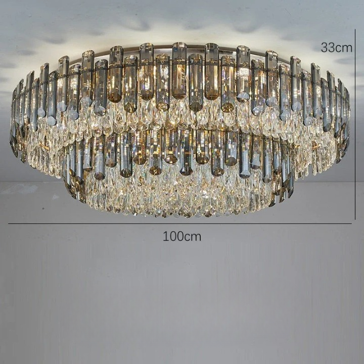 Aurevella – Gold Crystal Ceiling Chandelier