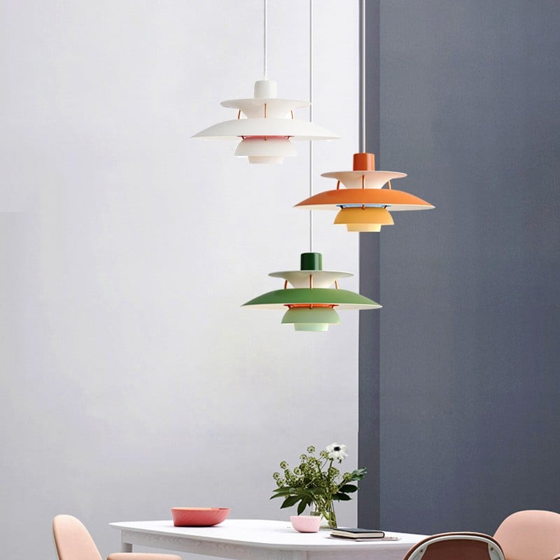 Allegra – Lampada a sospensione colorata con paralume Macaron