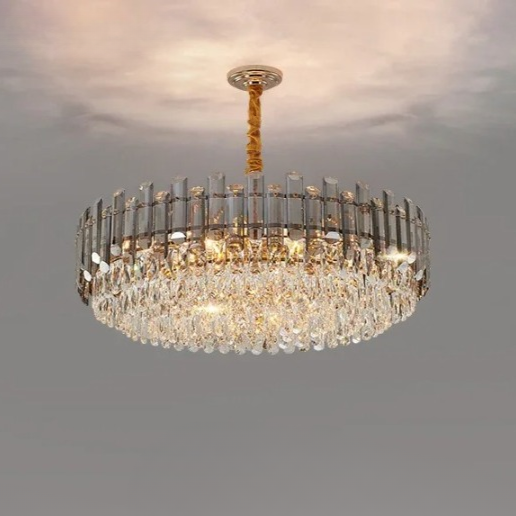 Aurevella – Gold Crystal Ceiling Chandelier