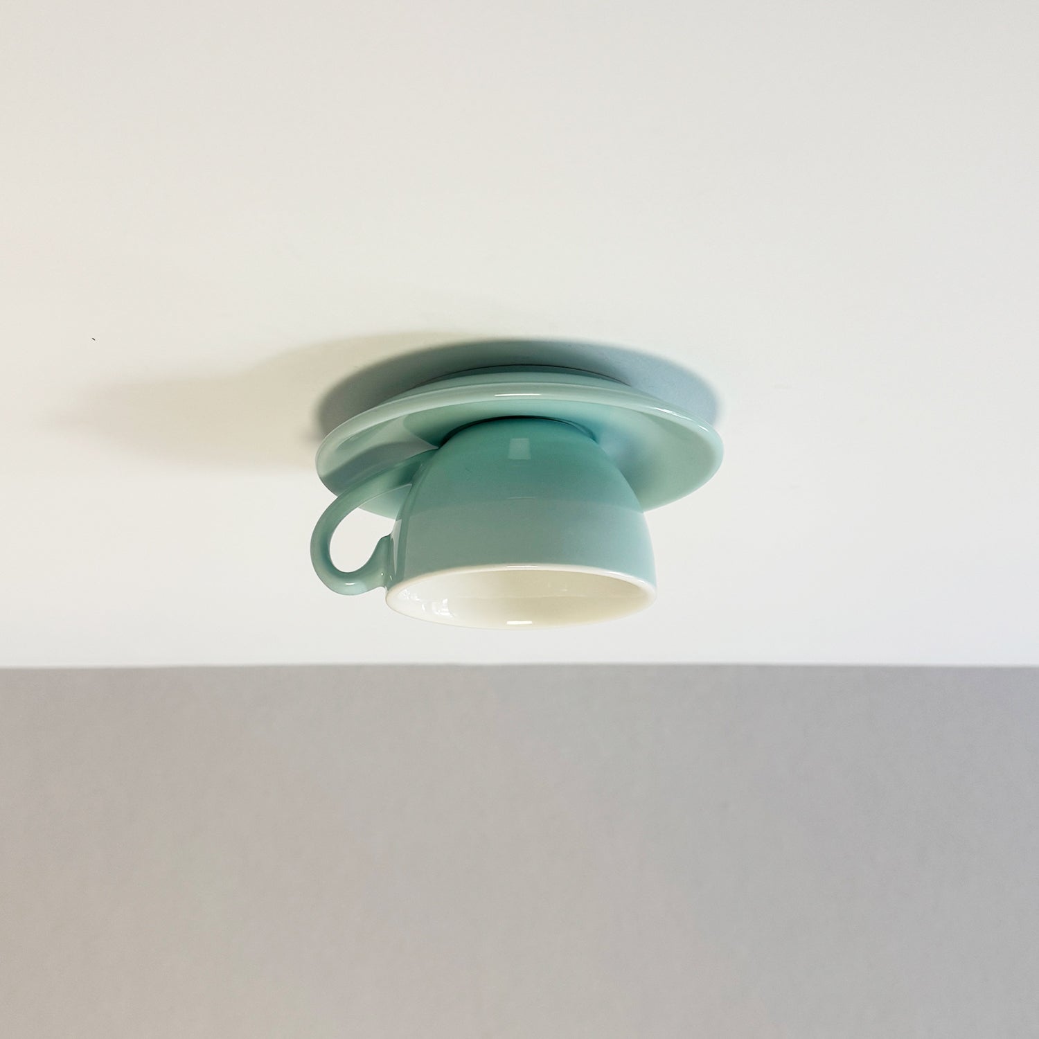 Valentin – Modern Ceiling Light Ceramic Coffee Cup Design Blue Pink Yellow