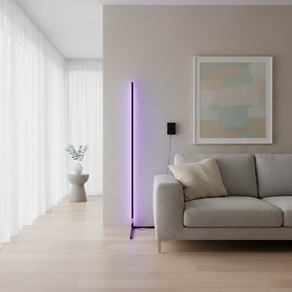 Lunivar - Vékony LED állólámpa távirányítóval és állítható világítással