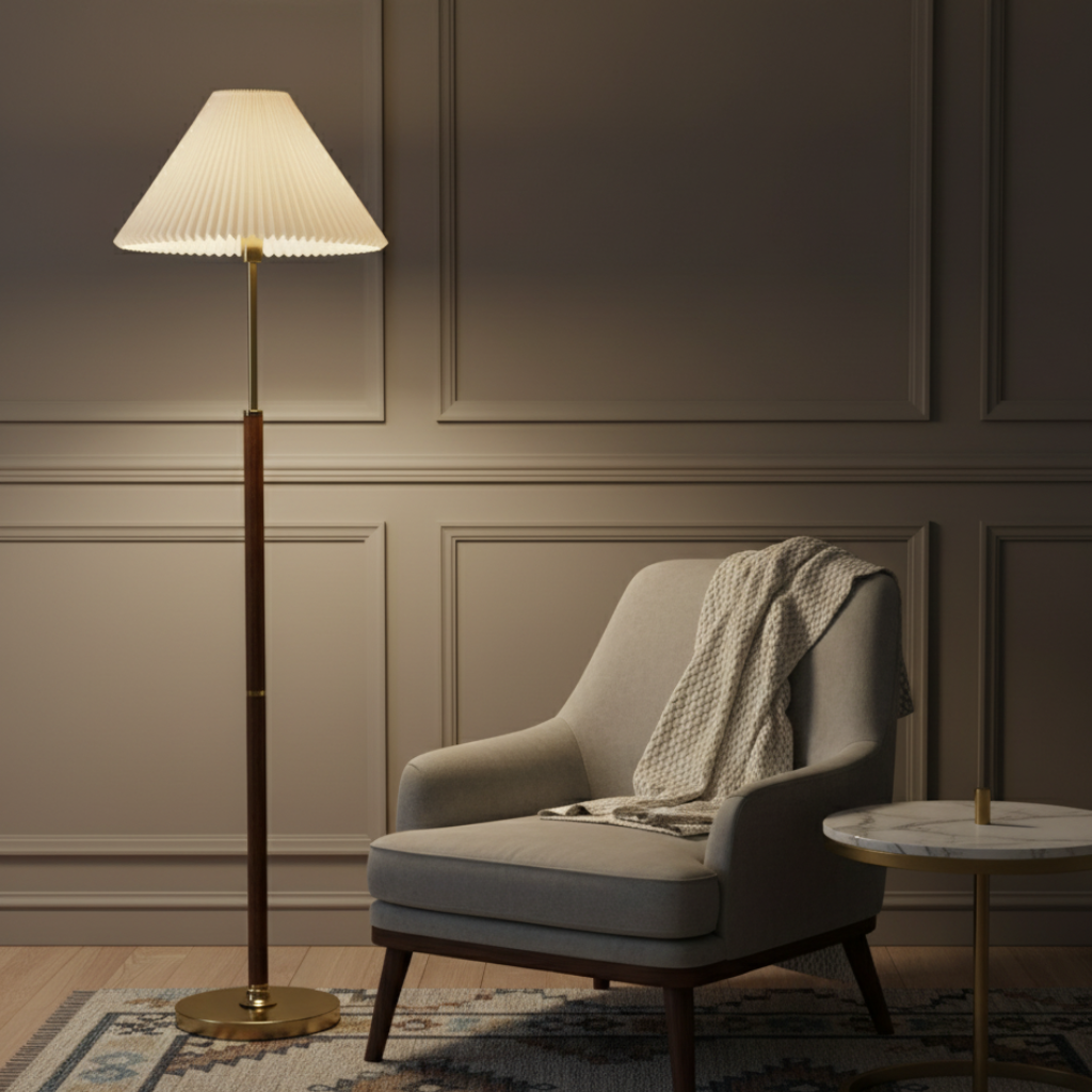 Selunari – Lampada da terra moderna in carta di riso