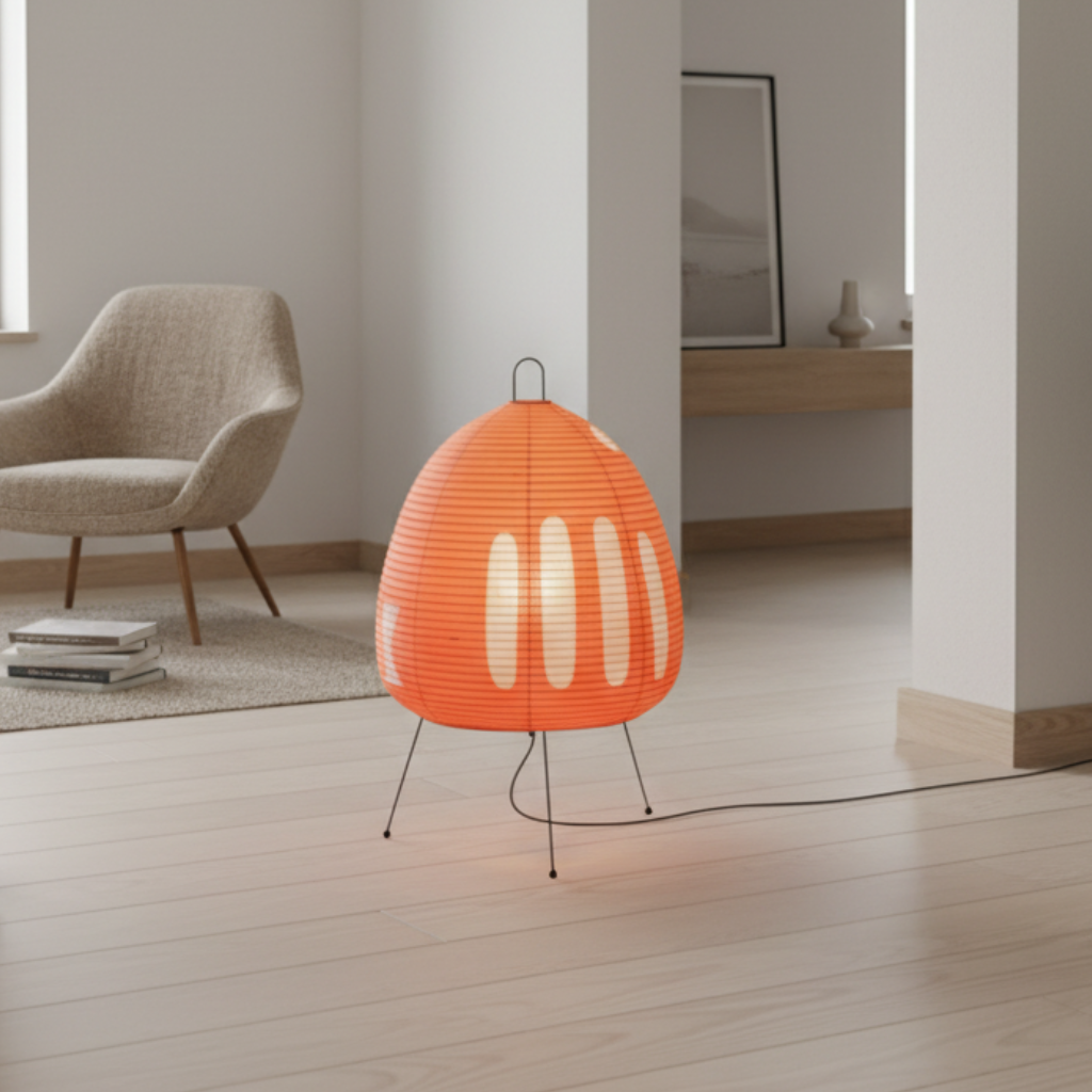 Solenrai – Lámpara de papel de arroz Wabi-Sabi para suelo y mesa