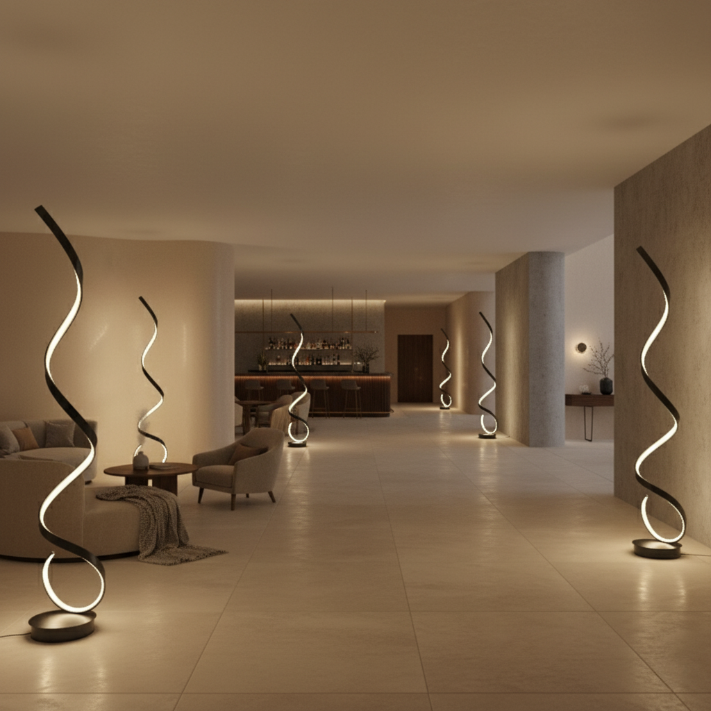 Spiravax - Modern, fényerőszabályozható LED csigalámpa nappaliba