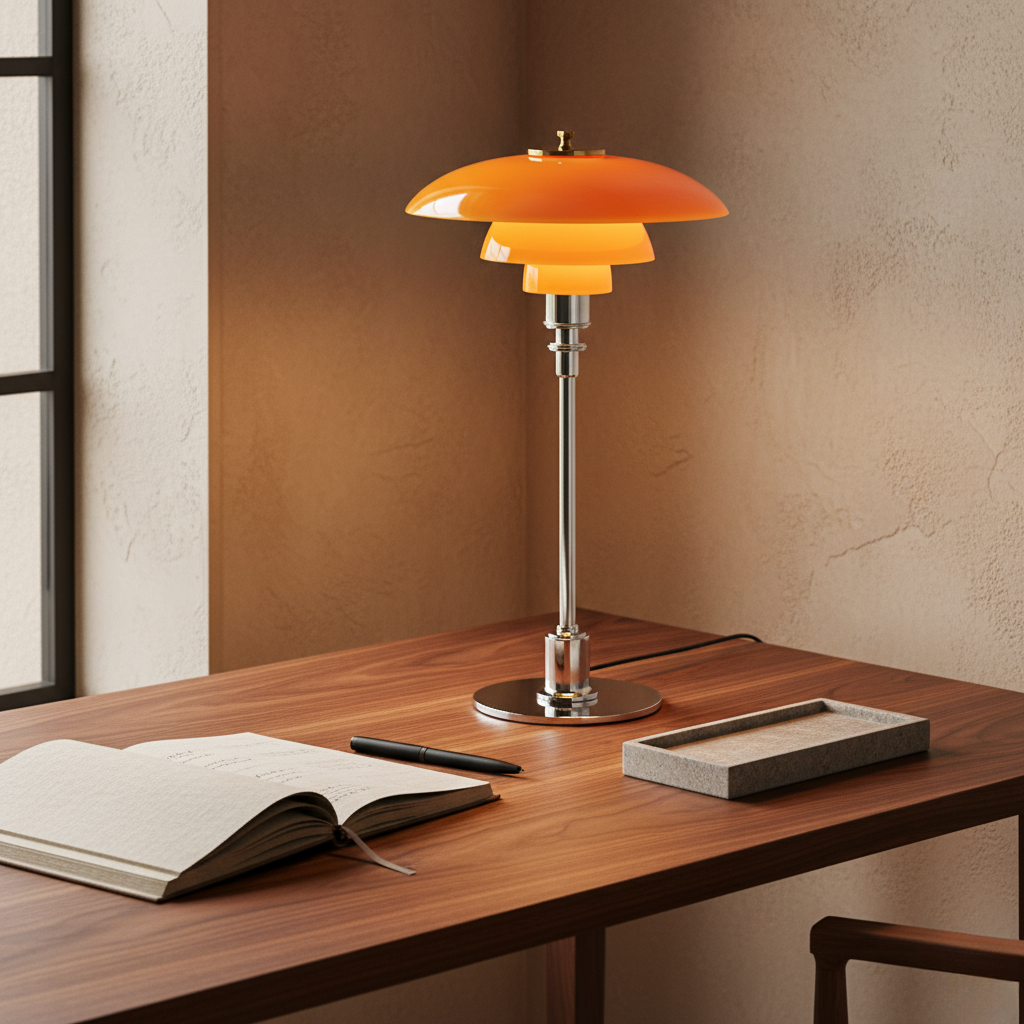 Solviane - Lampada da tavolo in vetro scandinava con illuminazione LED minimalista