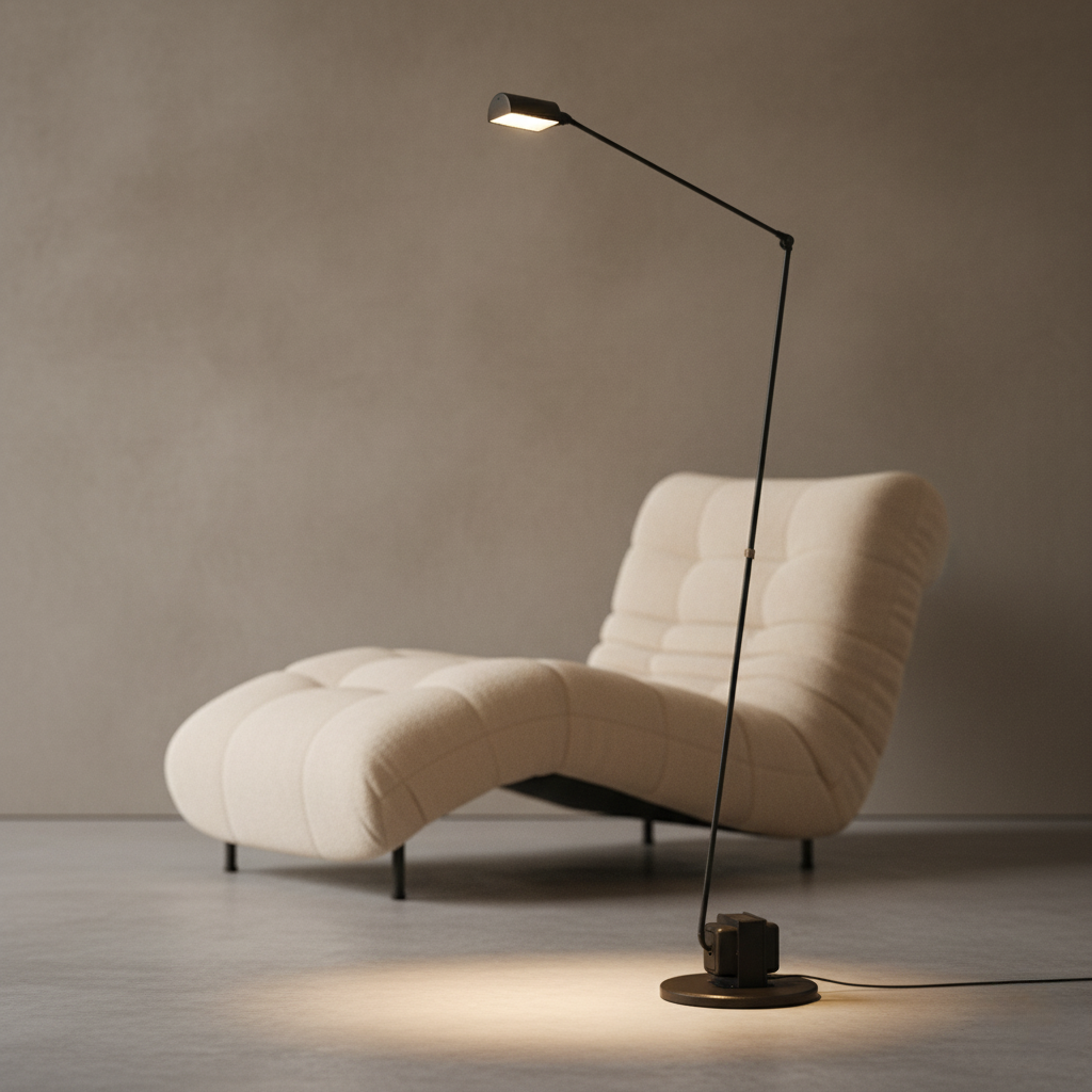 Draxien – Moderne justerbar sort gulvlampe