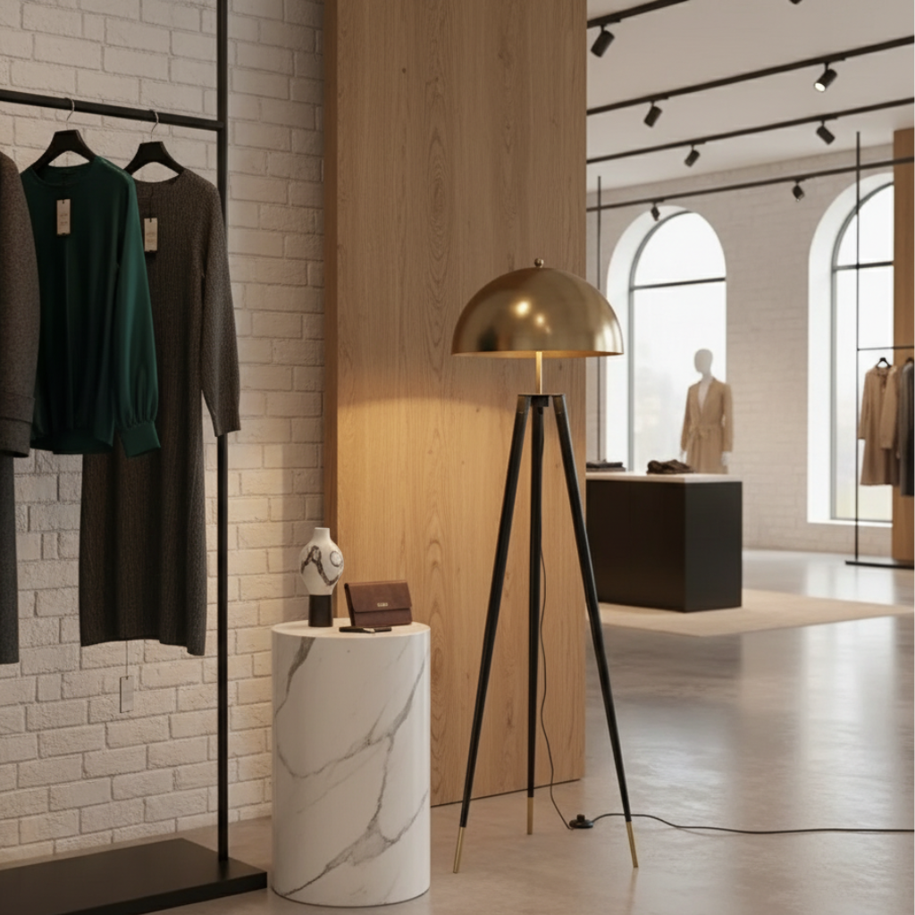 Virellor – Lampe sur pied élégante à trépied doré