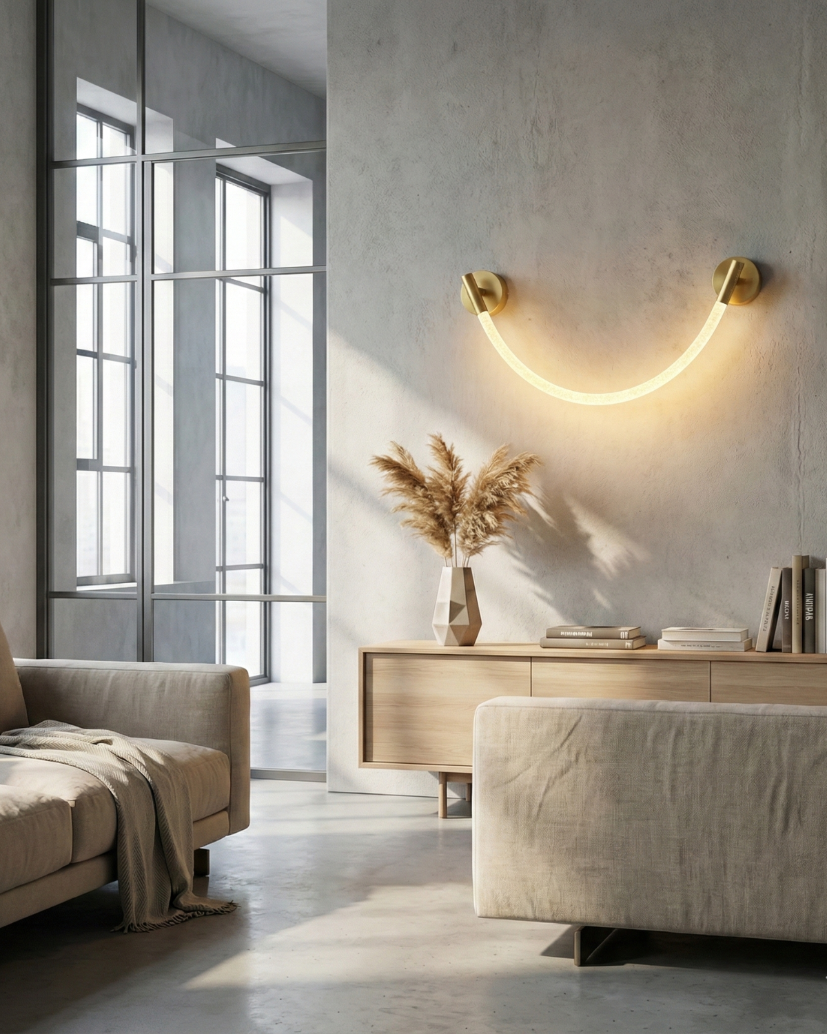 Lumirelle – Lámpara de pared minimalista con brillo suave y forma escultórica