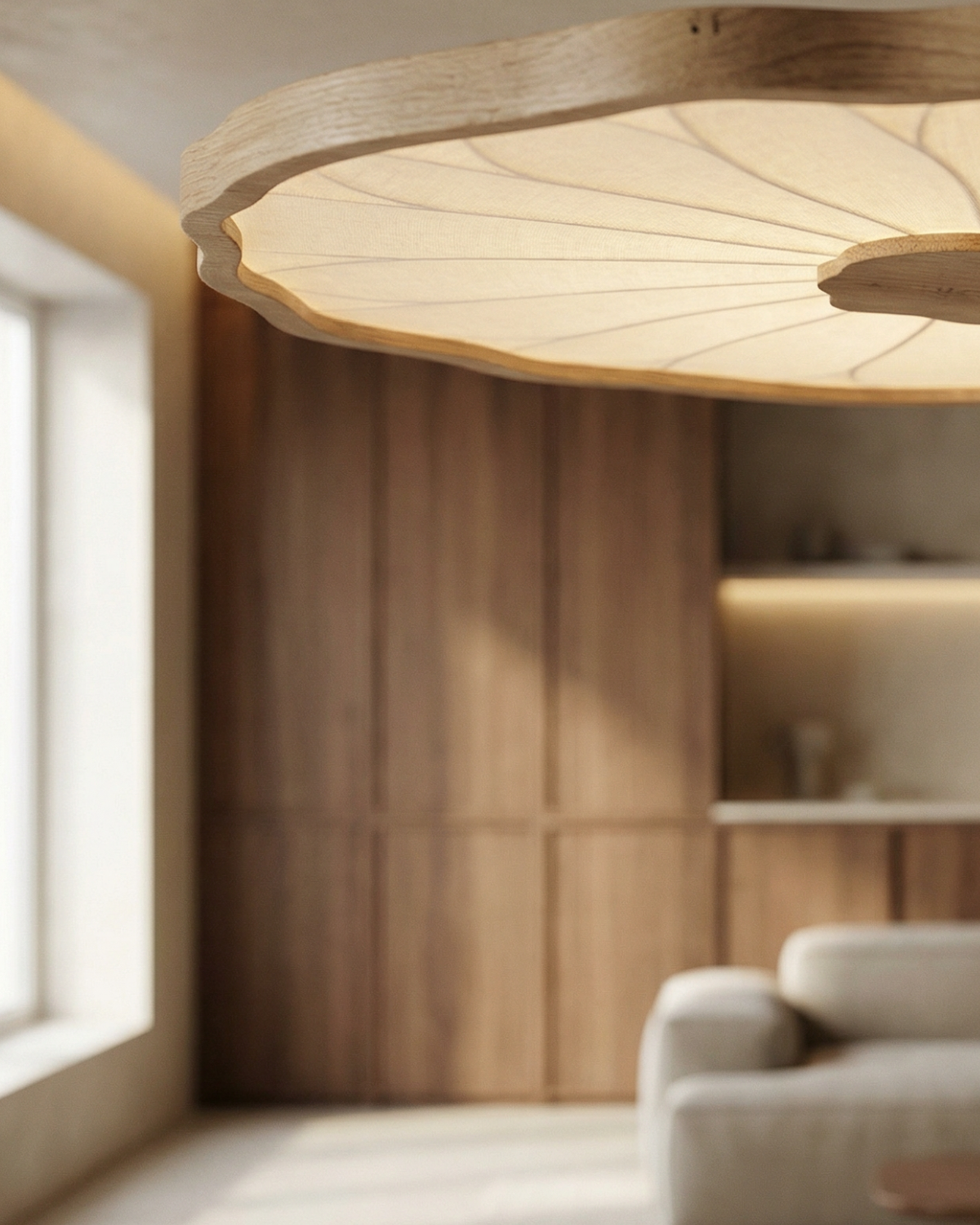 Ambrelune – Lampada da soffitto scultorea ispirata alla stella d'ambra