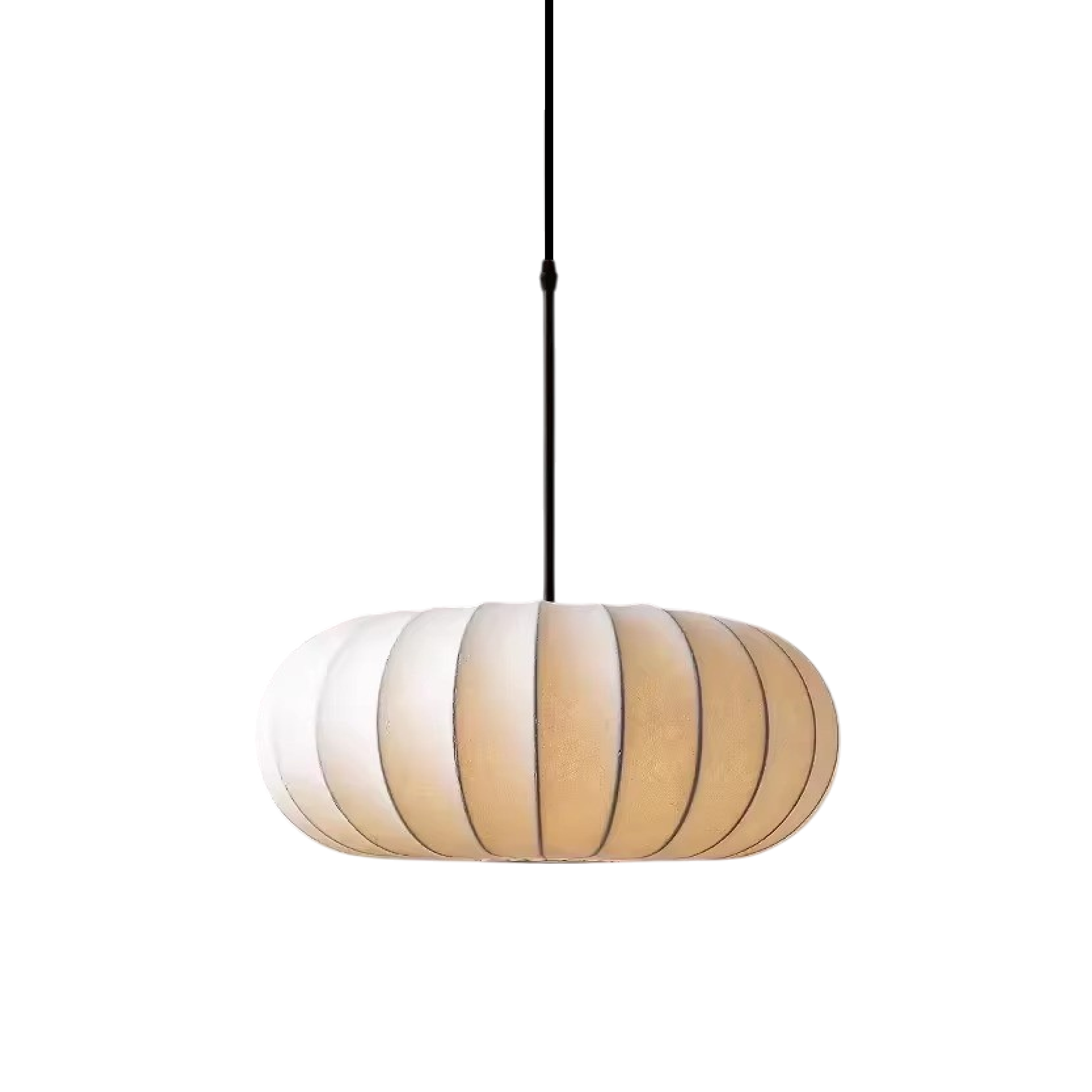 Dinam - Scandi Oval Pendant Light Fabric Shade Dining Lamp