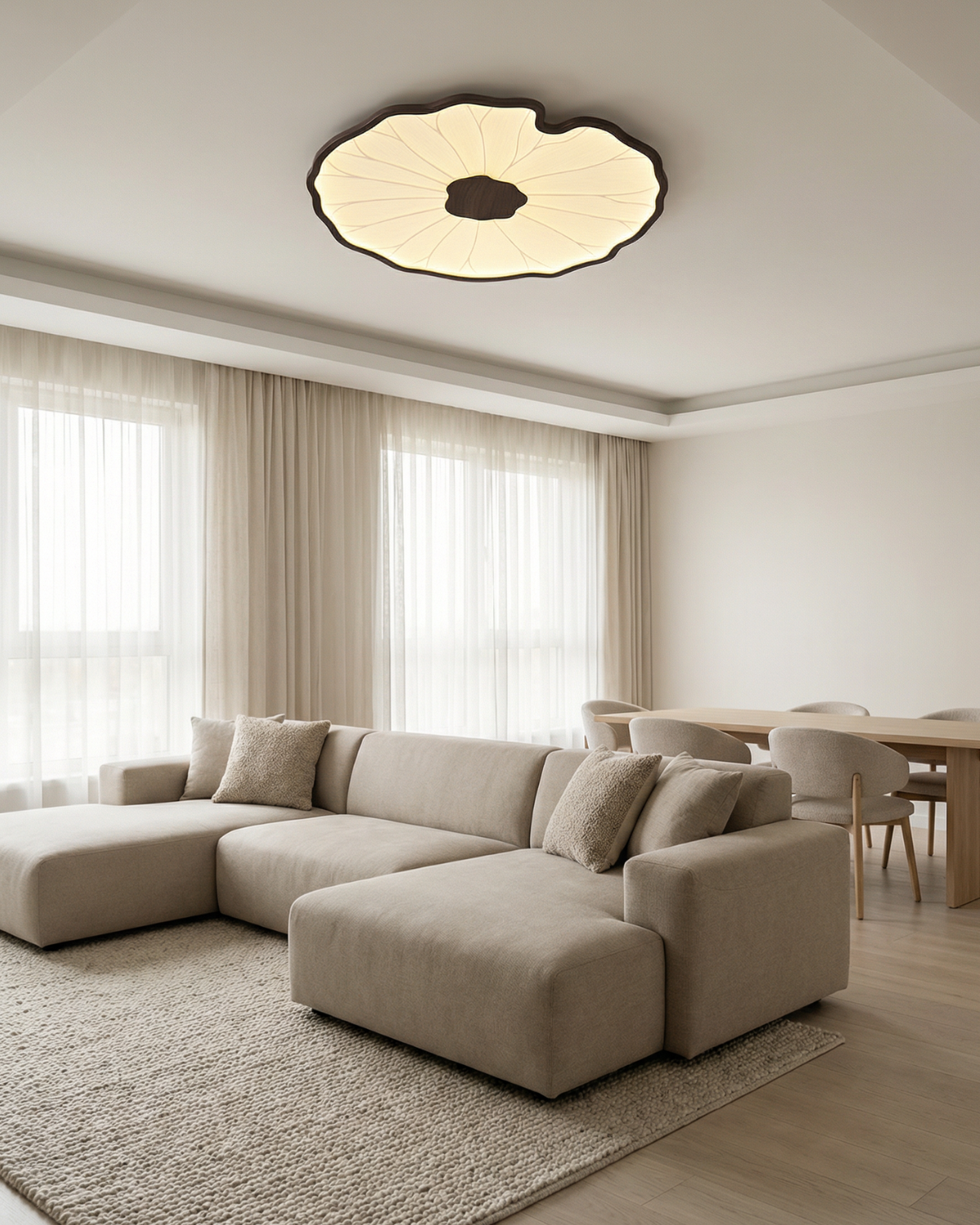 Ambrelune – Lampada da soffitto scultorea ispirata alla stella d'ambra