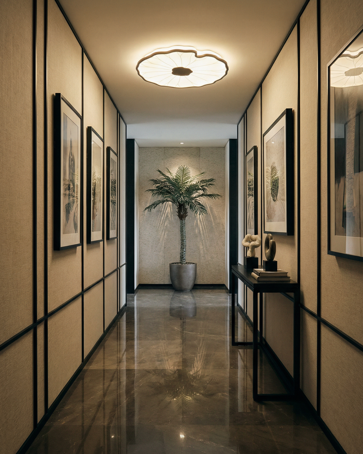 Ambrelune – Lampada da soffitto scultorea ispirata alla stella d'ambra