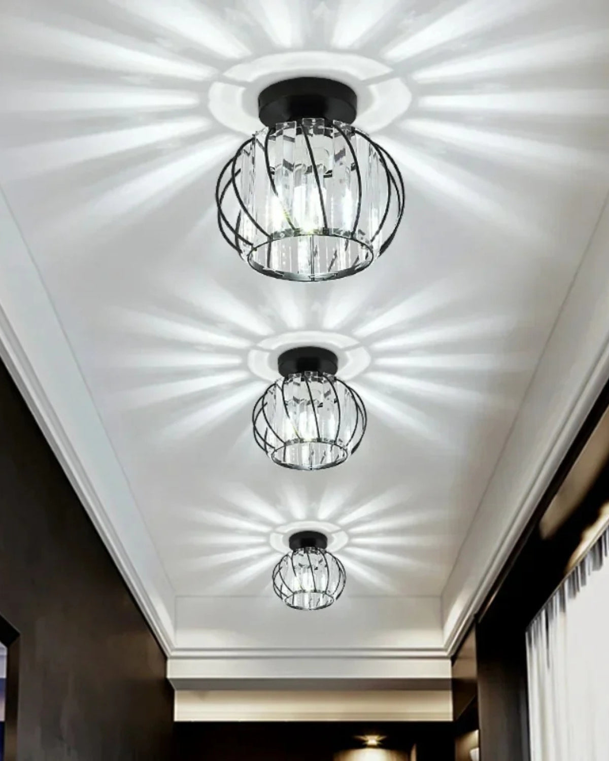 Élaris – Csillagihlette Szobrászati Kristály Mennyezeti Lámpa