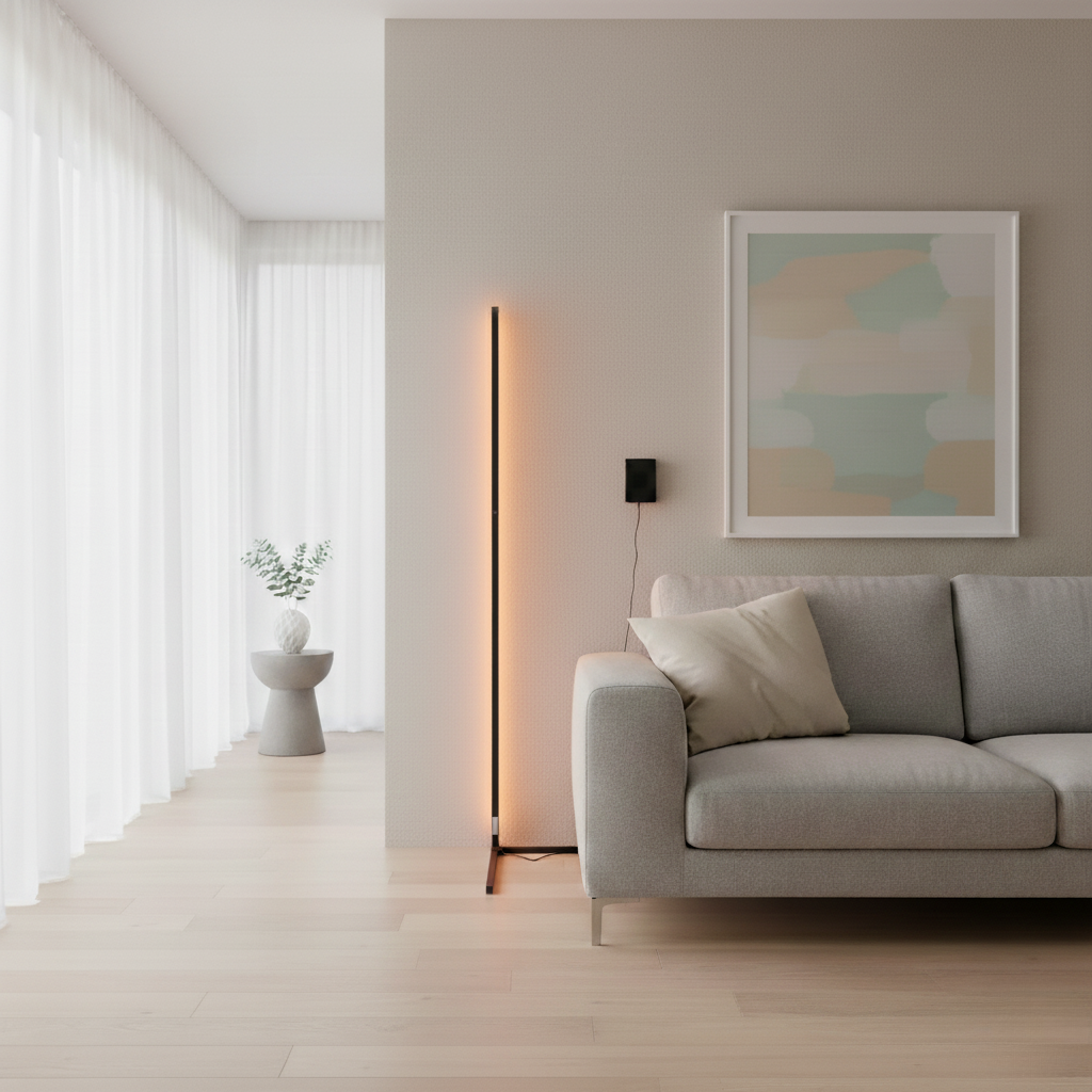 Lunivar - Vékony LED állólámpa távirányítóval és állítható világítással