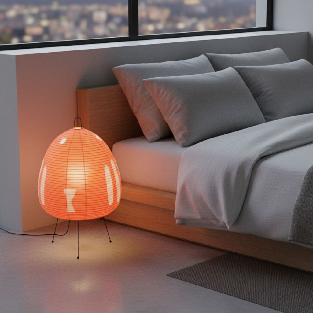 Solenrai – Lámpara de papel de arroz Wabi-Sabi para suelo y mesa