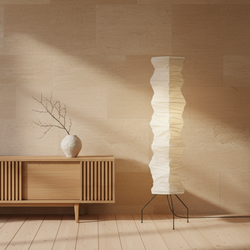 Kaoriin - Lámpara de pie japonesa moderna orgánica y elegante para sala de estar