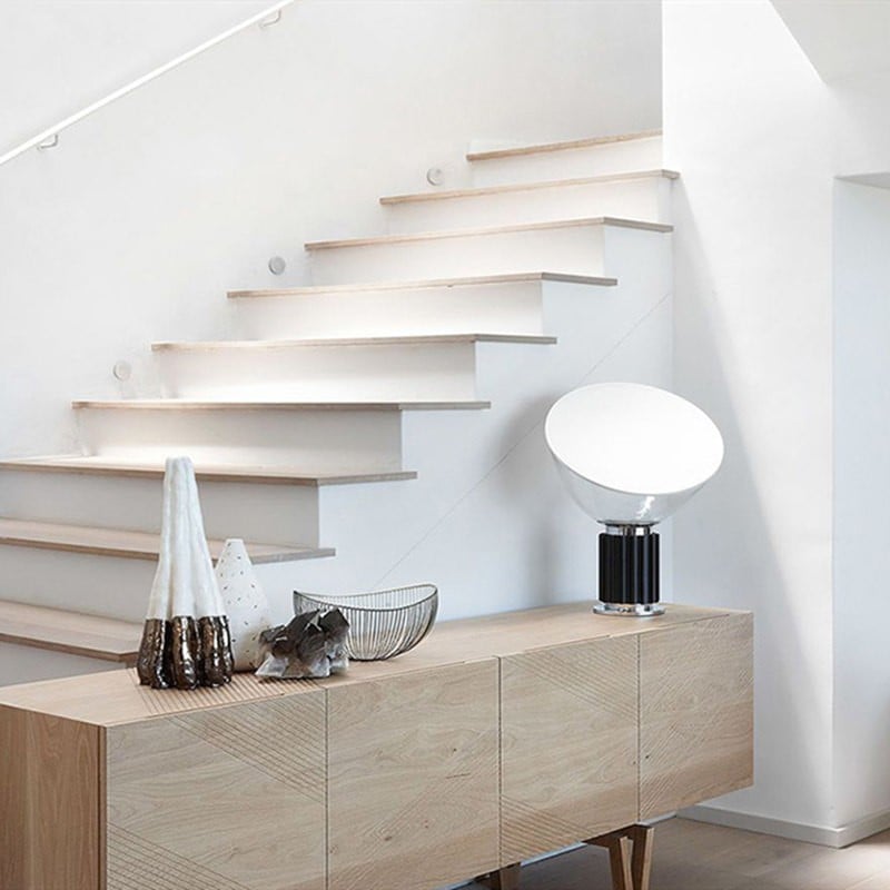 Elyvara - Lámpara de mesa de vidrio con forma de cuenco