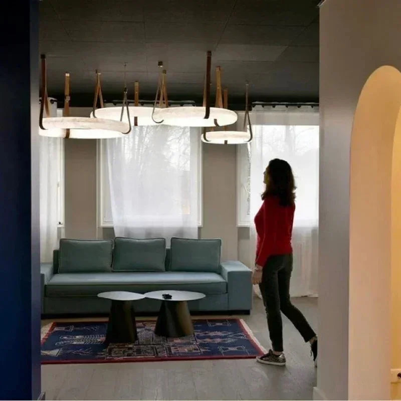 Marveon- Contemporary Marble Pendant Chandelier