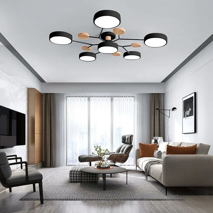 Rovan – Lampada da Soffitto LED Rotonda in Ferro Contemporanea