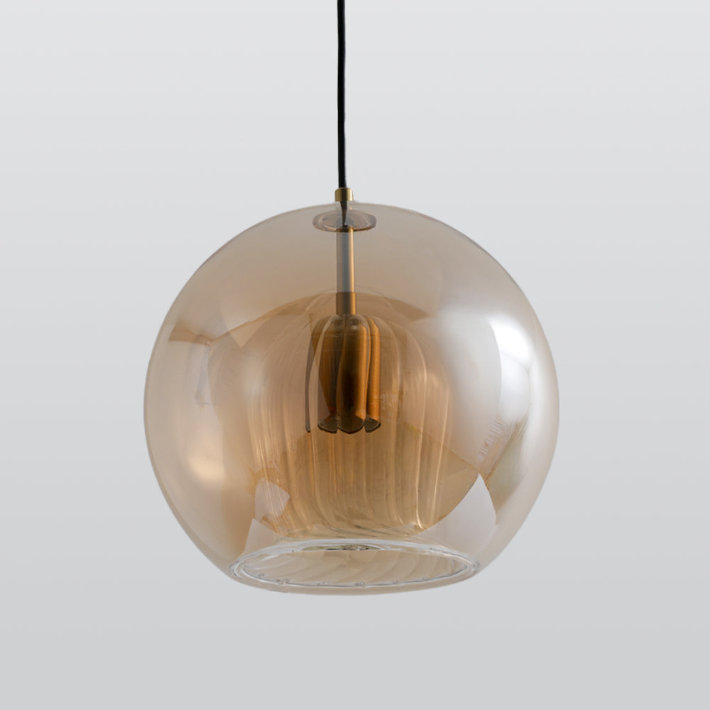 Hailenor - Glass Pendant Light Clear Amber LED