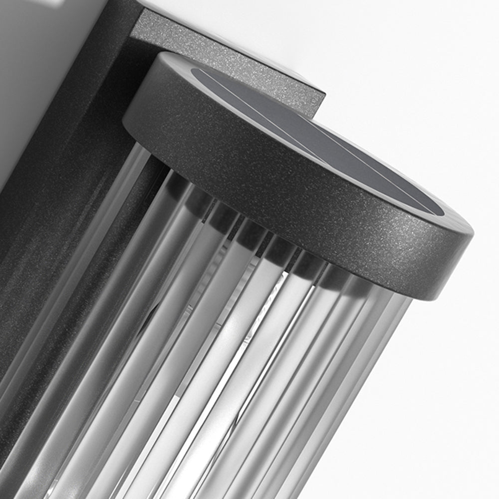 Solvane - Moderne cylindrisk metal- og glasudendørs solcelle IP65 vandtæt lys