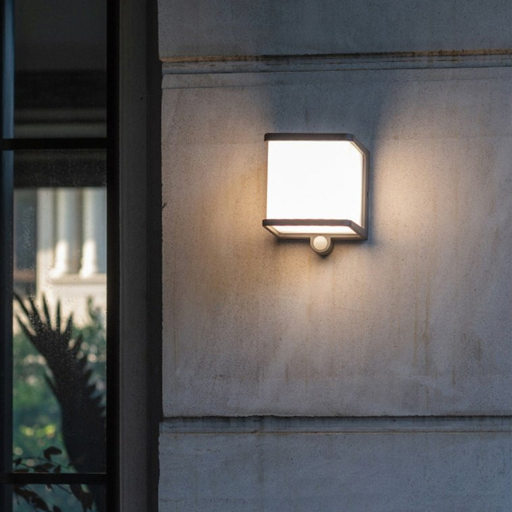 Aerion - Modern Minimalist Rectangular Acrylic Sensor Solar IP65 Waterproof Outdoor Wall Light