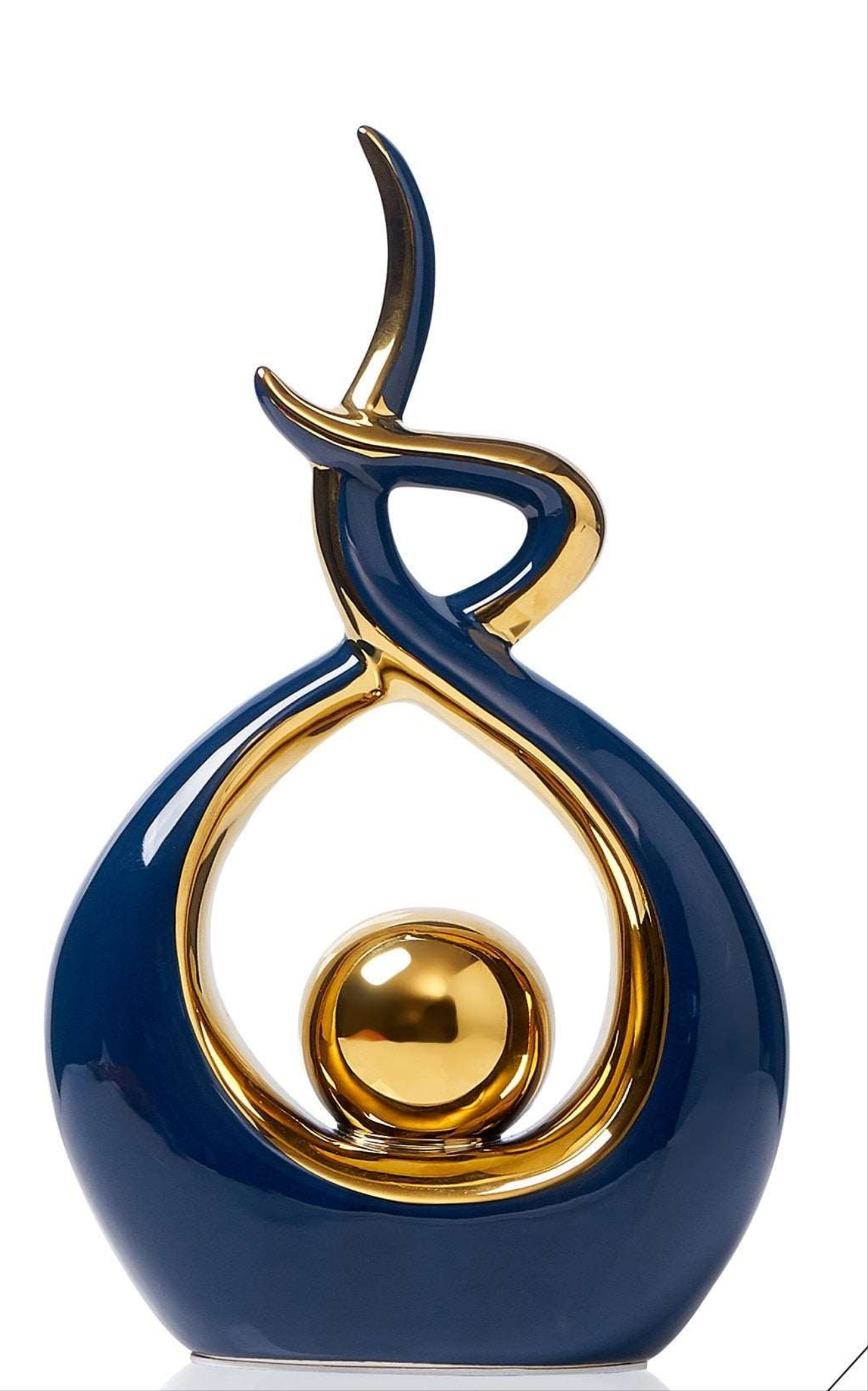 Aubelia – Ceramic Abstract Sculpture with Gold Accents