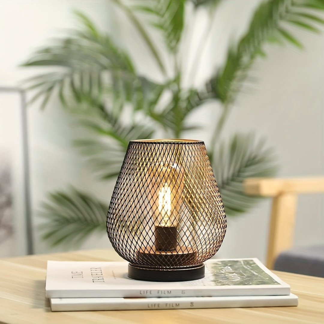 Avenora – Lampe de Table en Métal à Maille Rechargeable Sans Fil LED Blanc Chaud