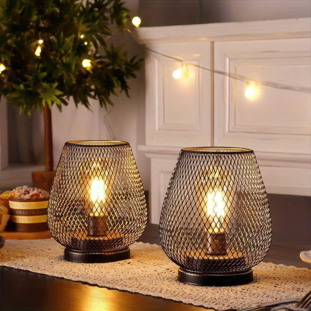 Avenora – Lampe de Table en Métal à Maille Rechargeable Sans Fil LED Blanc Chaud