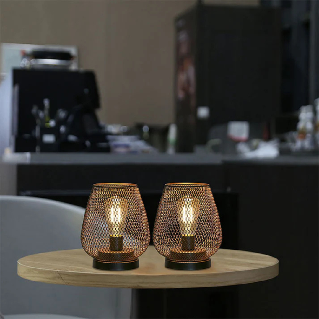 Avenora – Lampe de Table en Métal à Maille Rechargeable Sans Fil LED Blanc Chaud