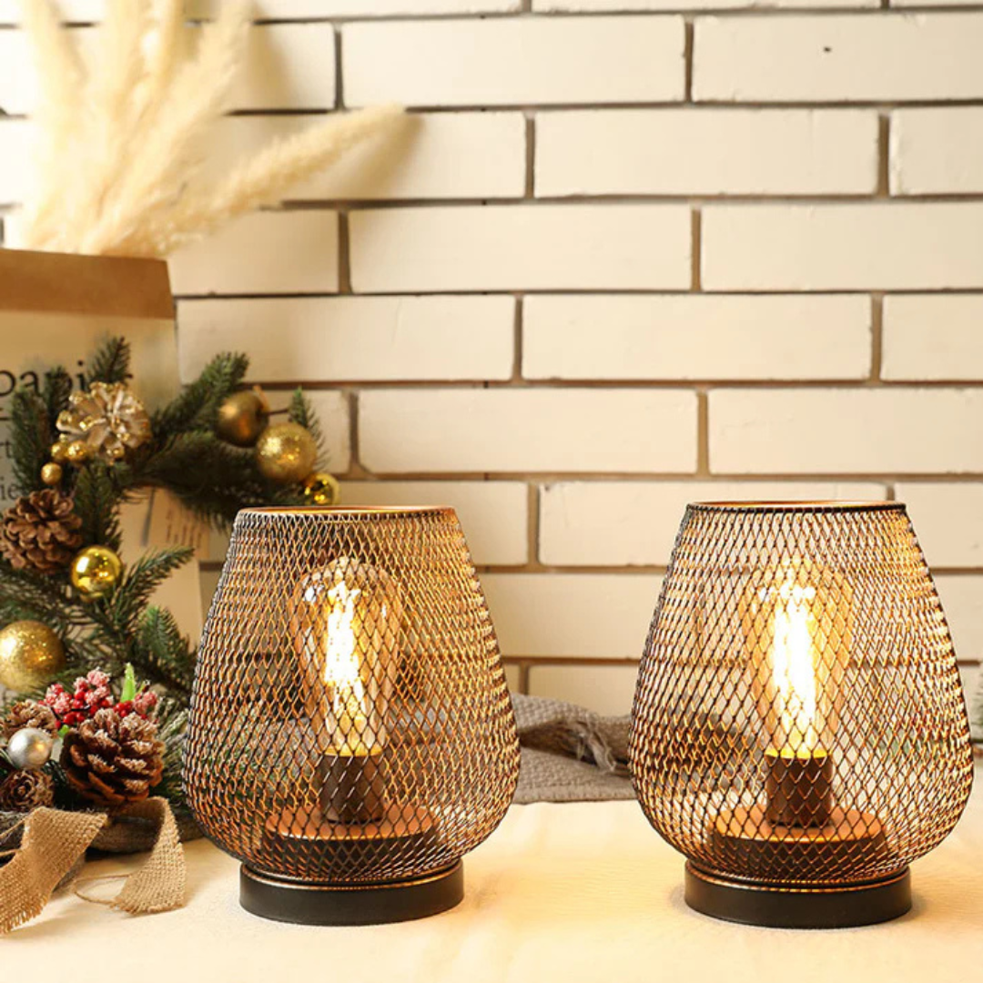 Avenora – Lampe de Table en Métal à Maille Rechargeable Sans Fil LED Blanc Chaud