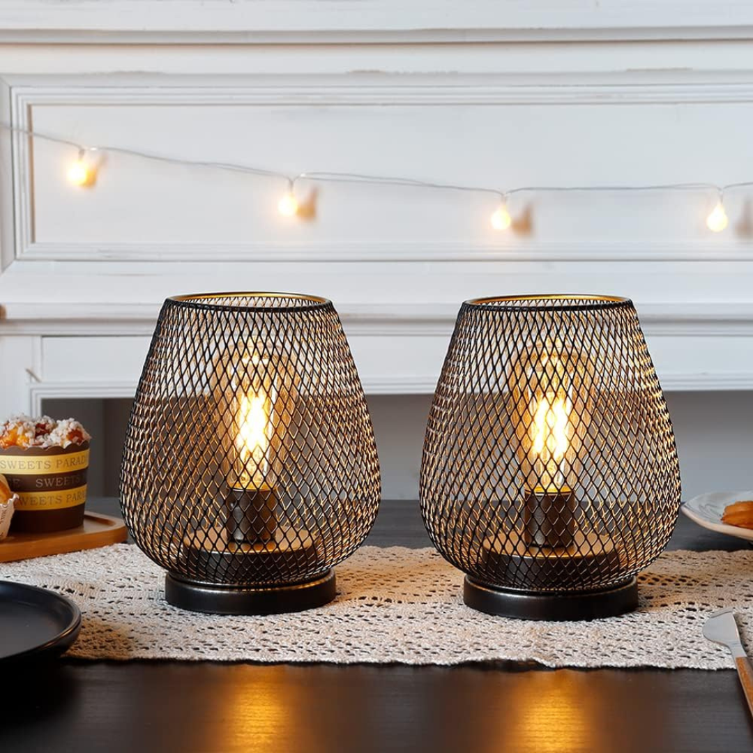 Avenora – Lampe de Table en Métal à Maille Rechargeable Sans Fil LED Blanc Chaud