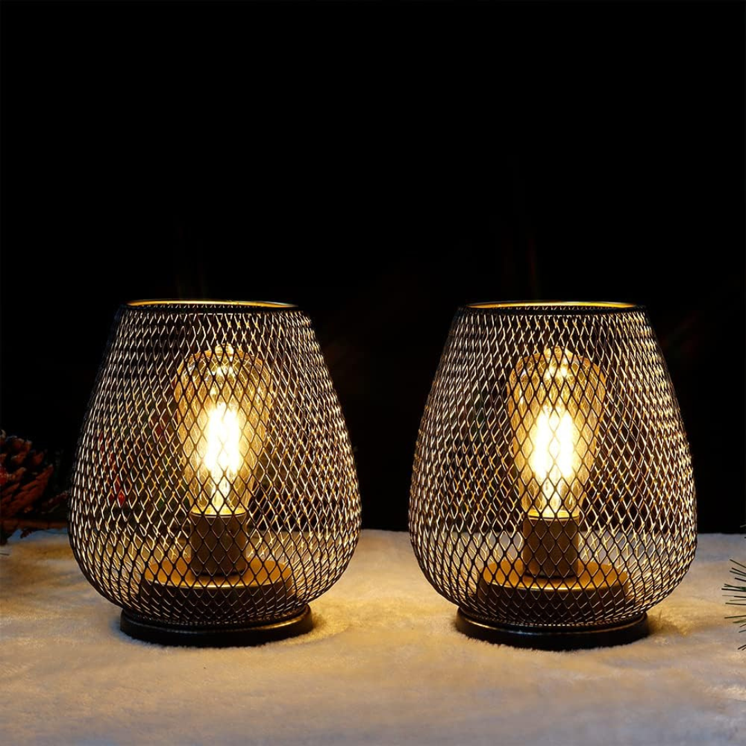 Avenora – Lampe de Table en Métal à Maille Rechargeable Sans Fil LED Blanc Chaud