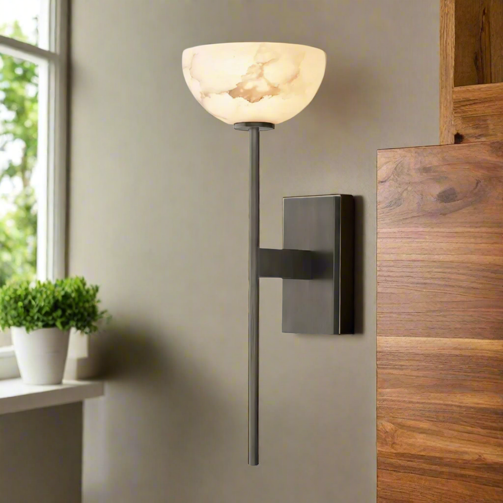 Cuphera – Alabasterkop Minimalistisk Væglampe