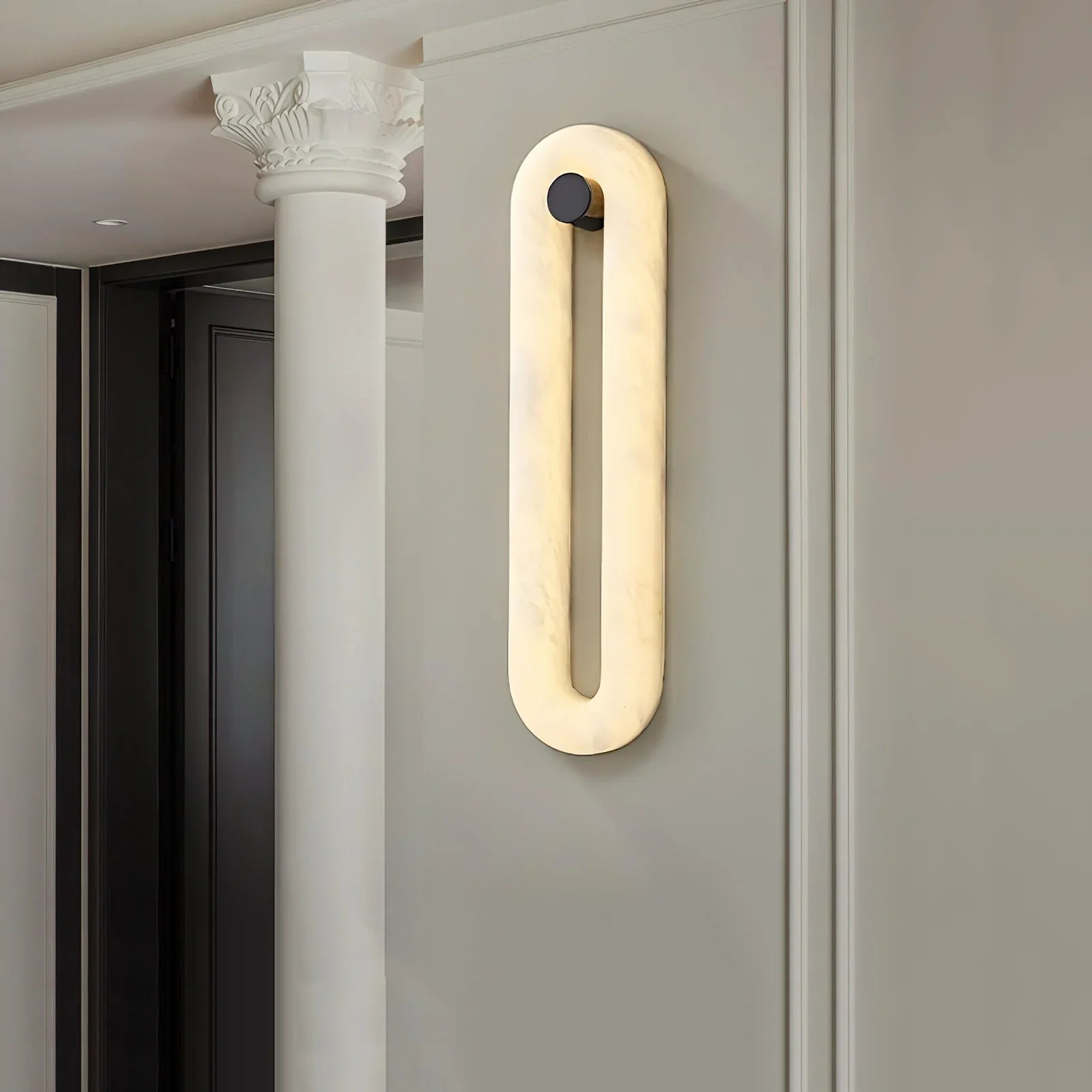 Ellavure – Alabaster Minimalist Elliptical Wall Light
