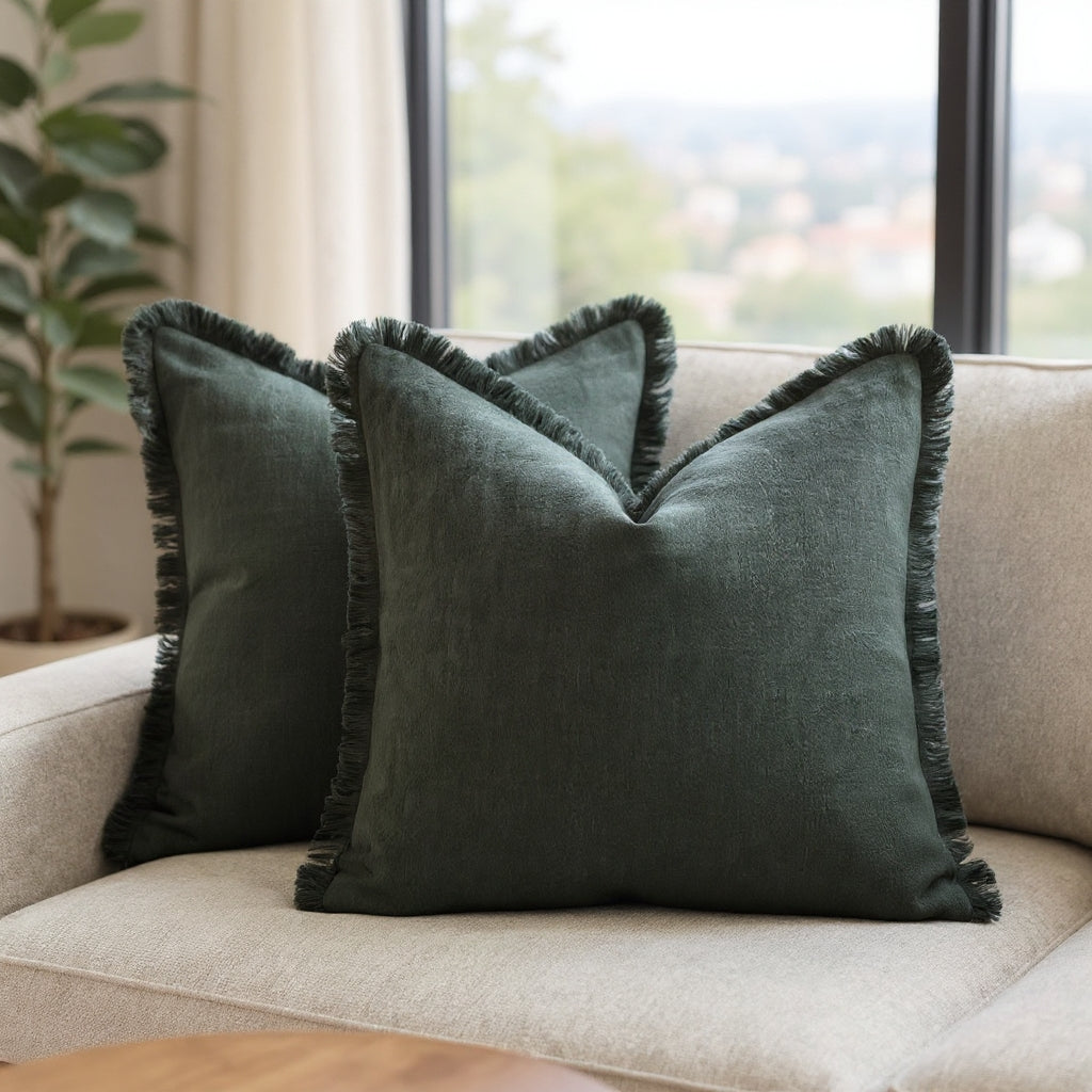 Elowen – Cotton Linen Frill Cushion Covers