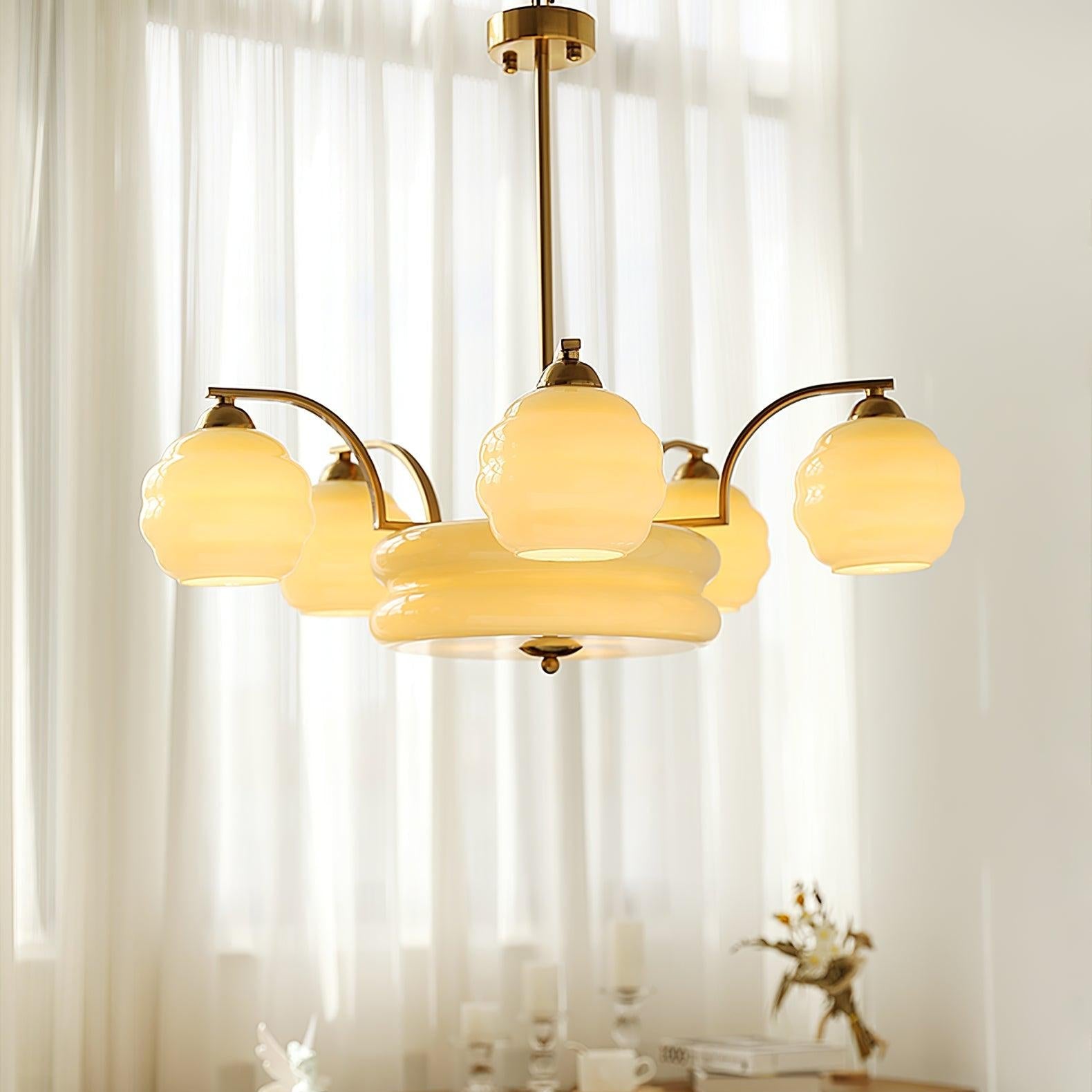 Elarion - Velkolepý umělecký skleněný kovový lustr