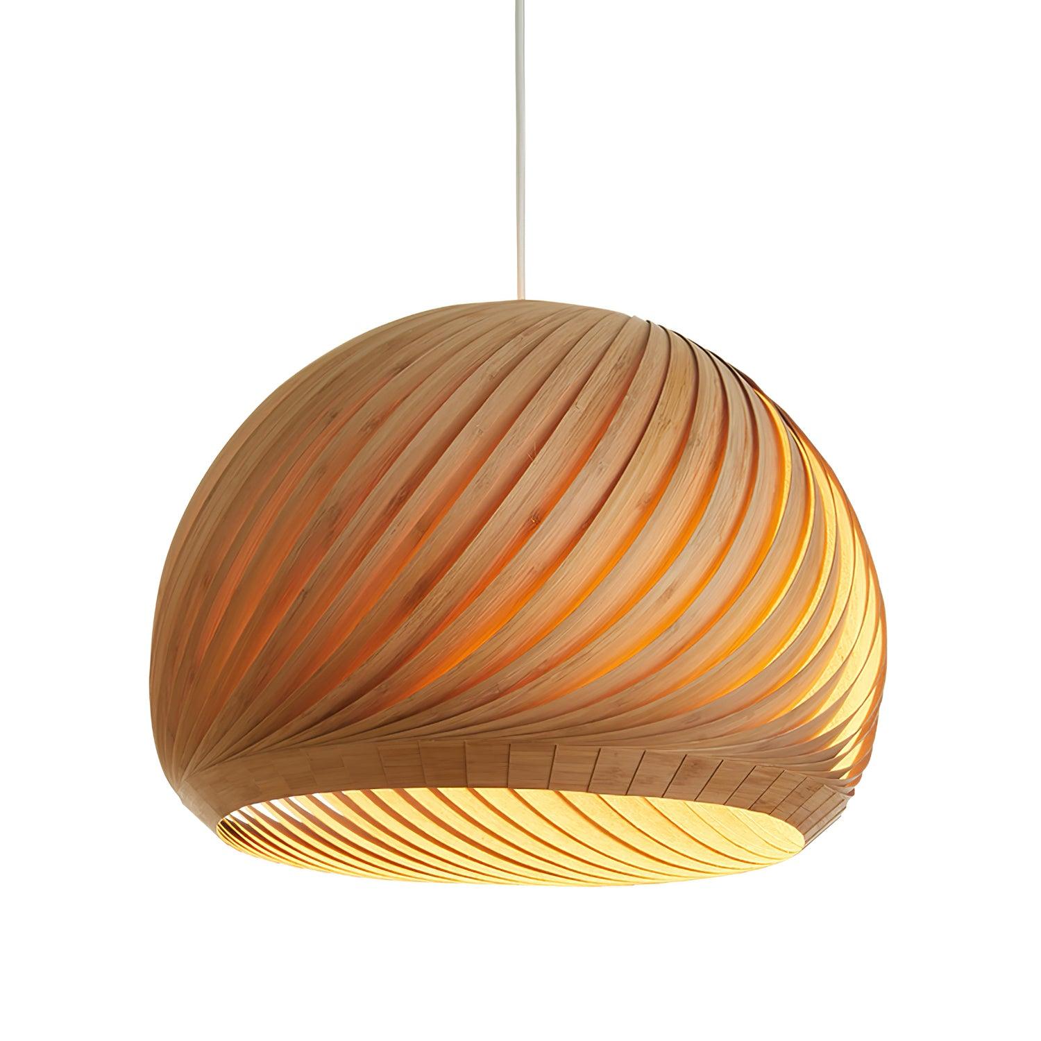 Spirava - Lámpara colgante espiral de madera vintage
