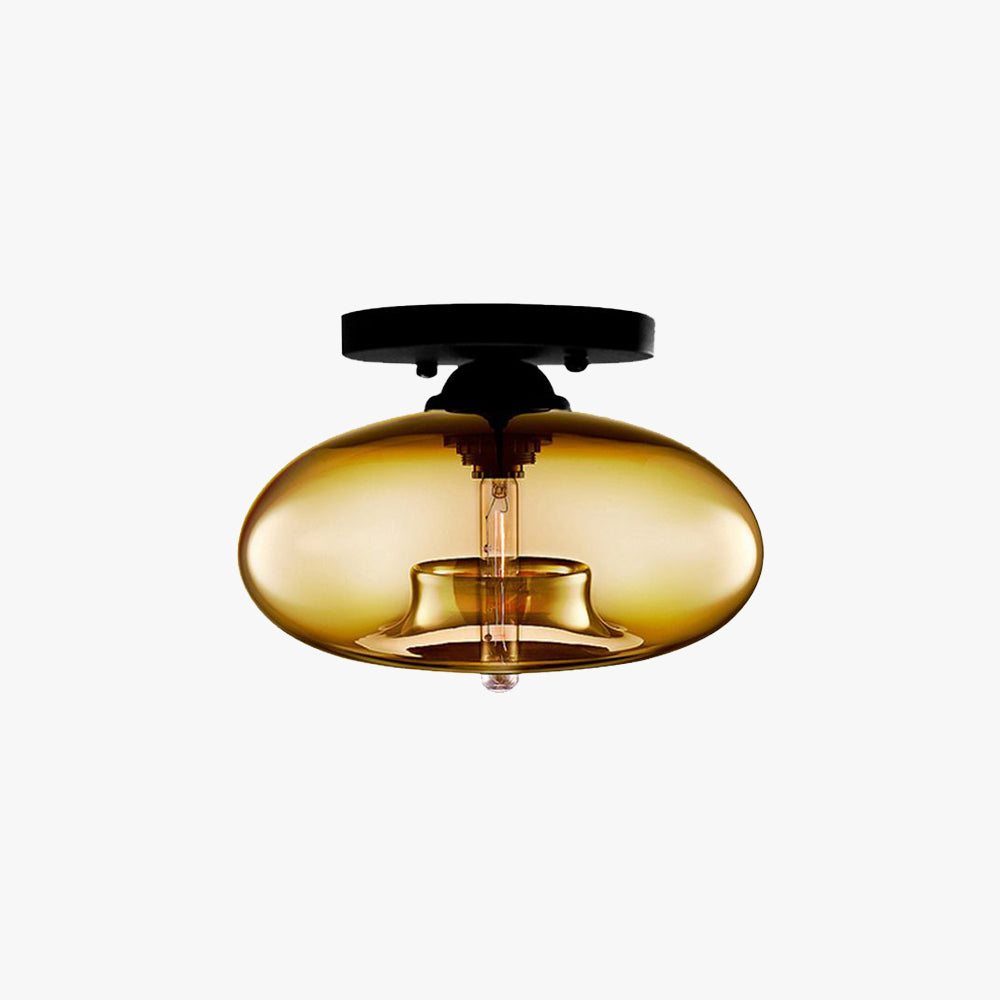 Cedora - Plafonnier globe en verre ambré