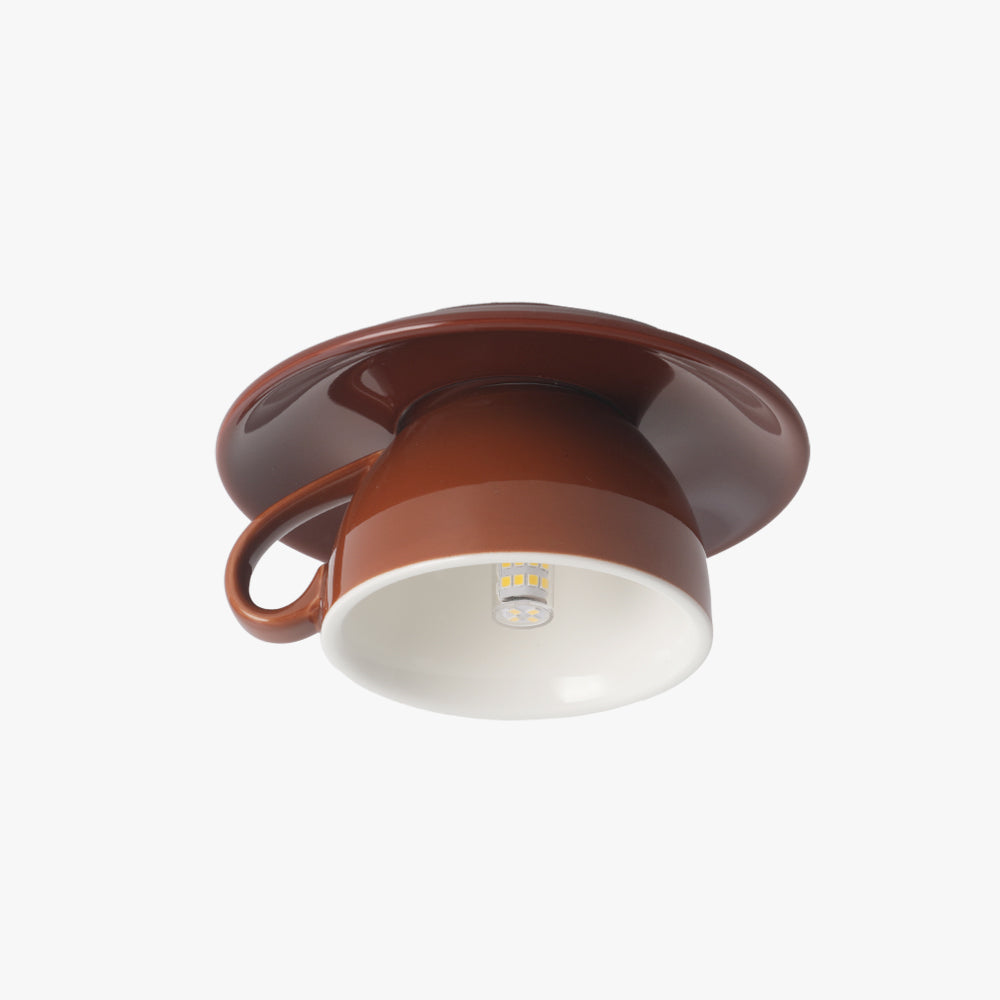 Valentin – Modern Ceiling Light Ceramic Coffee Cup Design Blue Pink Yellow
